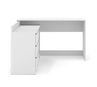 BIM Furniture Homlando : Bureau d'angle Maja avec Fonction d'extension, 3 tiroirs, Un Bureau Pratique pour Le Travail et Les études
