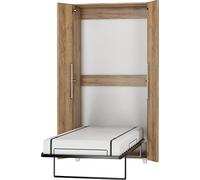 BIM Furniture Lit mural, 90 x 200 cm, armoire de lit, lit mural vertical, armoire avec lit pliant intégré, lit fonctionnel, avec sommier à lattes (Craft Gold)