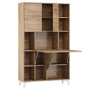 BIM Furniture Megan Bureau pliable à 2 étagères pour ordinateur portable (artisanat doré)