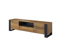 BIM Furniture Meuble TV, Support Télé avec Étagère, 2 Portes + 1 tiroir, Rangement Appareils Multimédia, Finition Mate, pour Salon, 180x48x44 cm