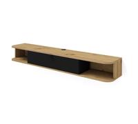 BIM Furniture Meuble TV Suspendu Icarus 156 cm Angles arrondis 1 abattant - chêne Artisan e