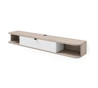 BIM Furniture Meuble TV Suspendu Icarus 156 cm Angles arrondis 1 abattant - chêne Sonoma e