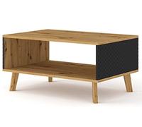 BIM Furniture Table Basse Luxi avec 1 étagère en Bois - Beige Et Noir - L 90 X P 60 X H 45 Cm