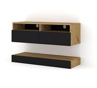 BIM Furniture TV Lowboard Duo 100 cm Suspendu chêne Artisan/Noir Mat