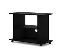 BIM Furniture Yogi - Meuble TV sur roulettes - 80 x 60 x 40 cm - Étagère basse avec étagères - Meuble TV moderne avec trou pour câble - Noir mat