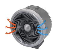 Bimar Radiateur Electrique HF205, Radiateur Electrique et Ventilateur Cyclonique Basse Consommation, Thermostat Incorporé, 2 Puissances de Chauffage, Corps en Plastique avec Poignée Intégrée
