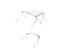 Bimini pour bateau à 3 arceaux, 182 x 117 x 200-213 cm, taud de soleil avec cadre en alliage d'aluminium, toile en polyester 600D