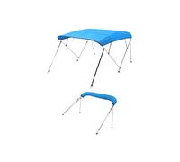 Bimini pour bateau à 4 arceaux, 243x137x216-228 cm, taud de soleil avec cadre en alliage d'aluminium, toile en polyester 600D, sac