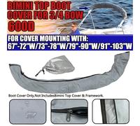 Bimini Top Boot Cover 600D 3 Arc/4 Arc sans cadre Housse de bateau de yacht étanche avec fermeture éclair Anti UV Housse anti-poussière Gris 54-103 W 4BOW 91-103W