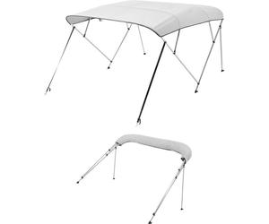 Bimini Top Taud de bateau - Taud de soleil gris clair - 4 arcs 185-198cm - Top couverture pour bateaux