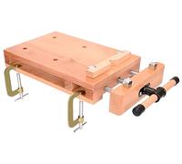 bimiti Mini établi portable en bois de hêtre 53 x 28 x 7 cm | Étau mobile en bois, établi de travail polyvalent, réglable, table d'établi en bois pour pinces, raboter
