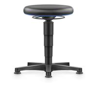 Bimos bimos Allround tabouret avec patins, similicuir noir, hauteur d'assise 450-650 mm, anneau de couleur bleu Quantité:1