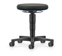 Bimos bimos Allround tabouret avec roulettes, tissu noir, hauteur d'assise 450-650 mm, anneau de couleur bleu Quantité:1