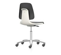 Bimos bimos Chaise de travail Labsit avec roulettes Hauteur d'assise 450-650 mm Coque d'assise blanche en similicuir Quantité:1