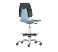 Bimos bimos Chaise de travail Labsit avec roulettes Hauteur d'assise 560-810 mm Coque d'assise en simili cuir bleu Quantité:1
