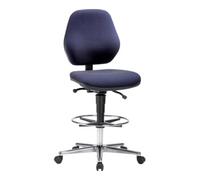 Bimos bimos Chaise de travail tissu bleu Hauteur d’assise 620-870 mm avec roulettes / repose-pieds Quantité:1