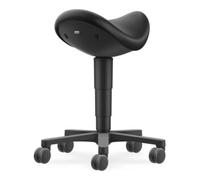 Bimos Bimos Tabouret selle Allround avec roulettes, simili cuir noir, hauteur d’assise 540-800 mm Quantité:1