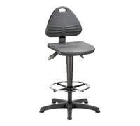 Bimos Chaise d'atelier pivotante ISITEC patins + repose-pieds mousse intégrale noir 58 Quantité:1