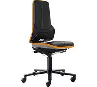 bimos Siège d'atelier à piétement en aluminium - avec roulettes - Supertec, bande flexible orange - chaise chaise d'atelier chaises chaises d'atelier siège d'atelier siège pivotant siège universel sièges d'atelier sièges pivotants sièges universels Chaise