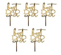 BinaryABC Best Dad Ever Lot de 5 décorations de gâteau pour fête des pères