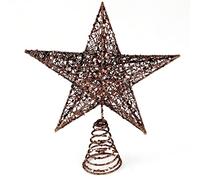BinaryABC Étoile Scintillante pour cime de Sapin, Décoration de Noël, 20 cm (café)