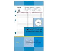 BIND B550327 Insert pour agenda journalier A5, insert de minuterie pour calendrier année 2027, 1 jour/1 page, agenda avec système, calendrier pour planificateur système de reliure et planificateur de