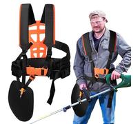 Bindokun Harnais Debroussailleuse, Harnais pour Debroussailleuse Confort, Bretelles de Double Épaule, Tondeuse à Gazon Portage Universel pour Stihl Débroussailleuse Thermique (Noir)