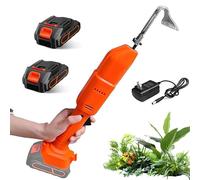 Binette de cultivateur sans fil, désherbeur électrique de jardin avec 2 x 1,5 Ah et manche télescopique, main de houe électrique, outils de jardinage 2 en 1 et râteau, pour ameublir le sol et