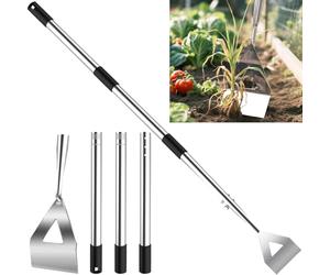 Binette de jardin avec long manche de 140 cm, houe hollandaise en acier inoxydable, houes de jardin pour désherber et creuser le sol de jardin, houe de désherbage 12,8 cm, outils de jardin hollandais