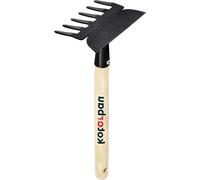 Bineuse avec râteau en acier Bineuse de jardin avec manche en bois 330mm Râteau avec 6 dents double binette Râteau à main pour désherber