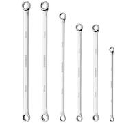 BINGCOBBER Jeu de 6 clés à œil doubles mixtes,Clé polygonale 8-19 mm | extra longues