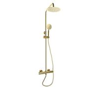 biniliubi Thermostat Douche Doré Ensemble Mural Robinet Colonne Anti-Calcaire Thermostat Thermostatique Maison Mitigeur Poli Standard Chromé Compris Colonne Douche Anti-Calcaire