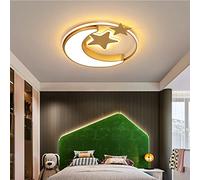 BININBOX Lampe pour Enfants Plafonnier LED Étoiles Lune Plafonnier Suspendu Moderne Filles Garçons Chambre Lampe Chambre de Bébé Chambre d'enfants Salon Plafonniers (Or 45cm, Lumière Blanche)