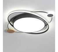 BININBOX LED Lampe de Plafond Ronde Planet Plafonnier pour Chambre à Coucher Cuisine Salle (lumière chaude, Gris Φ52*6CM 27W)