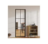 vidaXL Porte intérieure verre ESG et aluminium 76x201,5 cm noir