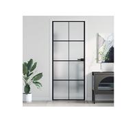 vidaXL Porte intérieure mince noire 83x201,5 cm verre trempé & aluminium