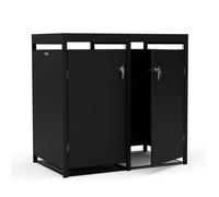 Blumfeldt BinSafe conteneur à poubelles 2 poubelles jusqu'à 240 L résistant aux intempéries, verrouillable, végétalisé, acier galvanisé
