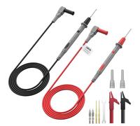 BINTA Cordons de Test Multimètre CAT III 1000V 20A, 1m Câbles avec Fiches Banane 4mm Isolées, Pointes Interchangeables 1/2/4mm (Plaquées Or), Pinces Crocodile, Capuchons