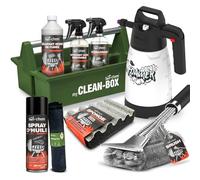 Bio-Chem Kit de 9 Produits d'entretien du Barbecue avec boîte de Rangement | Décapant Résine 0,5L - Nettoyant Surfaces BBQ 750ml - Produit Entretien INOX 750ml - Spray d’Huile 200ml - avec Accessoires