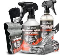 Bio-Chem Kit de Nettoyage pour Barbecue à gaz et Grille de BBQ 5 Produits | Nettoyant degraissant 2 en 1 Produit Vaporisateur nettoyant Four - Decap Four et dégraissant Grille Barbecue