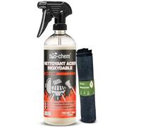 bio-chem Nettoyant pour four et barbecue en inox 0,75L + chiffon | Produit Vaporisateur nettoyant pour Grill, Four, plancha, Cuisine, friteuse - Nettoyage Acier Inoxydable