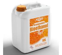 Bioéthanol 96,6 % 10 l | Alcool bio parfum orange 96,6 % 10 l | Bioéthanol pour cheminée, cheminée de table, cheminée au bioéthanol | Parfum orange | Combustion propre, sans fumée, flamme vive et