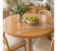 BioFactur Nappe Transparente Ronde sur Mesure | Protection de Table PVC 2 mm, Bord en V Biseauté à 45°, Protège-Table Cristallin, Conforme REACH