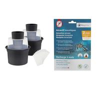 BIOGENTS Lot de 2 Pièges A Larves Extérieurs Anti Moustiques & Moustiques Tigres & Recharge 2 Mois |Attractif Piège Extérieur Anti-Moustiques & Moustiques Tigre BG-MOSQUITAIRE