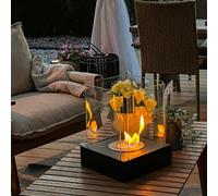 BIOKAMIN Cheminée au bioéthanol autonome 33 x 26 cm | Cheminée à l'éthanol compacte et moderne pour une décoration élégante de l'habitat | Maison, jardin (noir)