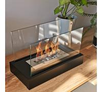 BIOKAMIN Cheminée au bioéthanol HOME 36 x 22 x 18 cm | Compacte et moderne pour une décoration élégante de l'habitat | Maison, jardin (Noir)