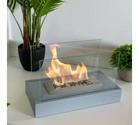 BIOKAMIN Cheminée au bioéthanol HOME 36 x 22 x 18 cm | Compacte et moderne pour une décoration élégante de l'habitat | Maison, jardin (Gris)