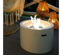 BIOKAMIN Grande cheminée indépendante 48 x 33 cm, 2kg de pierres ES, Premium Bioethanol Cheminée MOON | Compacte et Moderne | Maison, Jardin (Blanc)