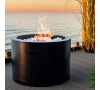 BIOKAMIN Grande cheminée indépendante 48 x 33 cm, 2kg de pierres ES, Premium Bioethanol Cheminée MOON | Compacte et Moderne | Maison, Jardin (Noir)