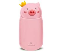Bioloco Gourde isotherme en acier inoxydable pour enfant Motif cochon 350 ml